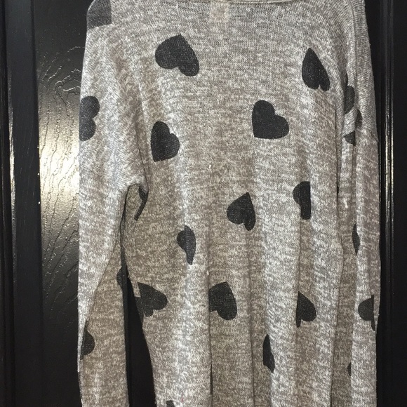 Total Girl Grey/Black Heart Long Sleeve - Picture 2 of 3